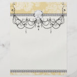 cream ecru floral elegant damask flyers