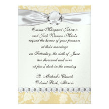 cream ecru floral elegant damask personalized invites