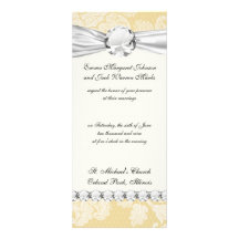 cream ecru floral elegant damask personalized invitation