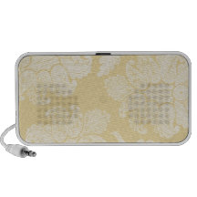 cream ecru floral elegant damask laptop speaker