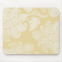 cream ecru floral elegant damask mousemat