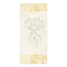 cream ecru floral elegant damask rack card design