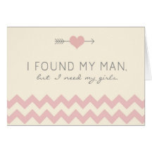 Cream & Pink Chevron Maid of Honor Card