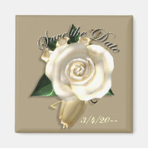 Cream Rose Save the Date Magnets