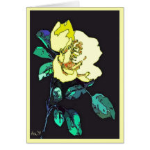 cream yellow rose greeting cards