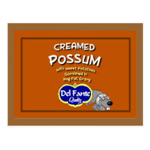 Creamed Possum Recipe Card Postcard
