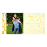 Creamsicle floral save the date wedding photocard customised photo card