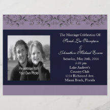 Creamy Lavendar Tropical Vines Wedding Programs Flyer