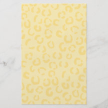 Creamy Yellow Leopard Print Pattern. Flyers