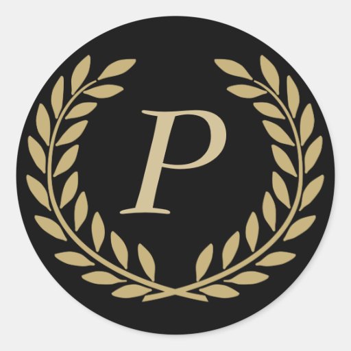 Create Your Decorative Monogram Round Sticker