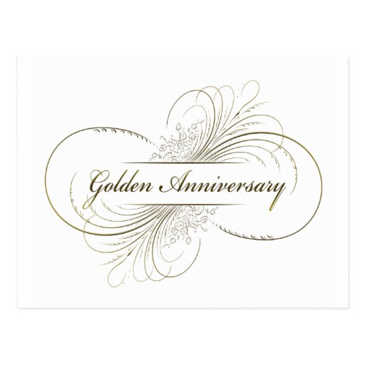 Create Your Own Golden Anniversary Design Postcards