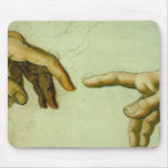 Creation of Adam (detail-hands) Mousemats