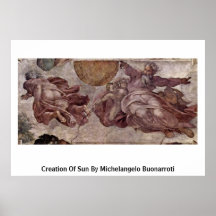 Creation Of Sun By Michelangelo Buonarroti Print