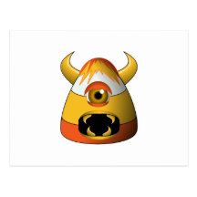 Creepy Candy Corn Angry Monster Postcard