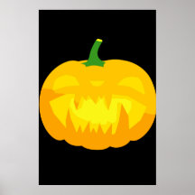 Creepy Fanged Jack-O-'Lantern Print