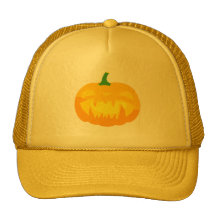 Creepy Fanged Jack-O-'Lantern Trucker Hat