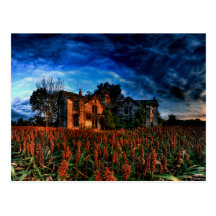 Creepy house postcard
