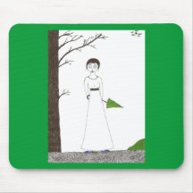 Creepy Jane Austen Rice Painting Mouse Pads