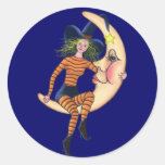 CRESCENT MOON & WITCH by SHARON SHARPE Stickers
