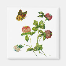 Crewel Embroidered Irish Clover Magnets