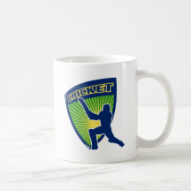 cricket sports batsman batting shield coffee mugs