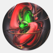 Crimson Affection Abstract Sticker