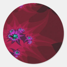 Crimson Fractal Stickers
