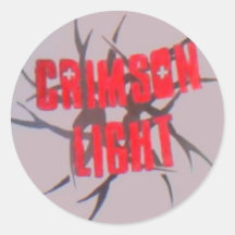crimson light round sticker
