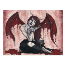 Crimson Wings Bloody Demon Postcard