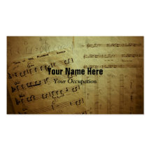 Crinkled Music Sheets Business Card Template