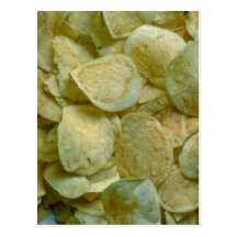 Crispy potato chips post cards