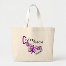 Crohn's Disease BUTTERFLY 3 Canvas Bags