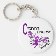 Crohn's Disease BUTTERFLY 3 Key Chain