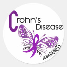Crohn's Disease BUTTERFLY 3 Stickers