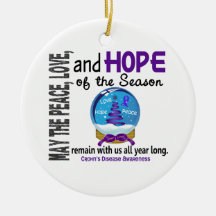 Crohns Disease Christmas 3 Snow Globe Ornaments