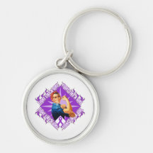 Crohn's Disease Fight Rosie The Riveter Keychains