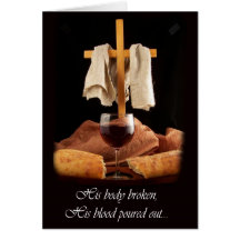 Cross and Communion Easter Design Greeting Card