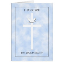 Cross and Dove Sympathy Thank You Note Card