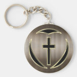 Cross and Heart Key Chain