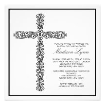 Cross Baptism Christening Baby Baptism Inviation Personalised Announcement