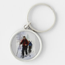 Cross Country Skiers Keychains