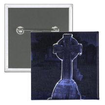 Cross Gravestone Button