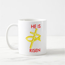 cross, KEEP, CHRIST , IN, CHRISTMAS, HE IS, RISEN Coffee Mug