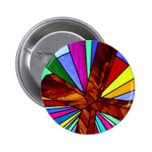 Cross stained glass detail photograph church pinback buttons