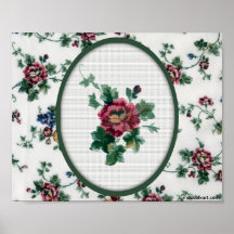 Cross Stitch Rose Print