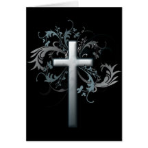 Cross with floral graphics card