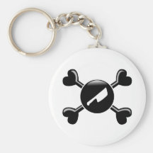 Crossbones Meat Cutting Key Chain