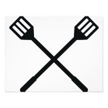 crossed barbecue cutlery icon announcement