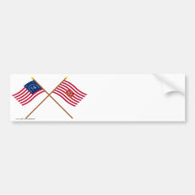 Crossed Bennington and Sheldon's Horse Flags Bumper Stickers