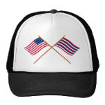 Crossed Betsy Ross and Ft Mifflin Flags Hats